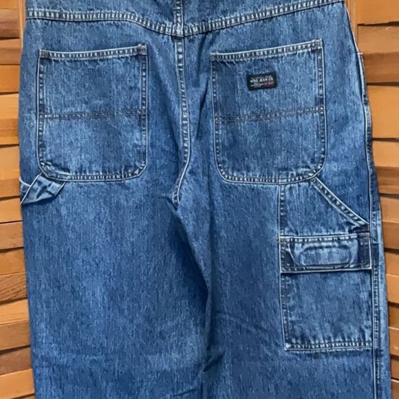 Wrangler Blue Relaxed Fit Carpenter Jeans Men Denim 35” Waist 32” Inseam Cotton - Picture 3 of 7